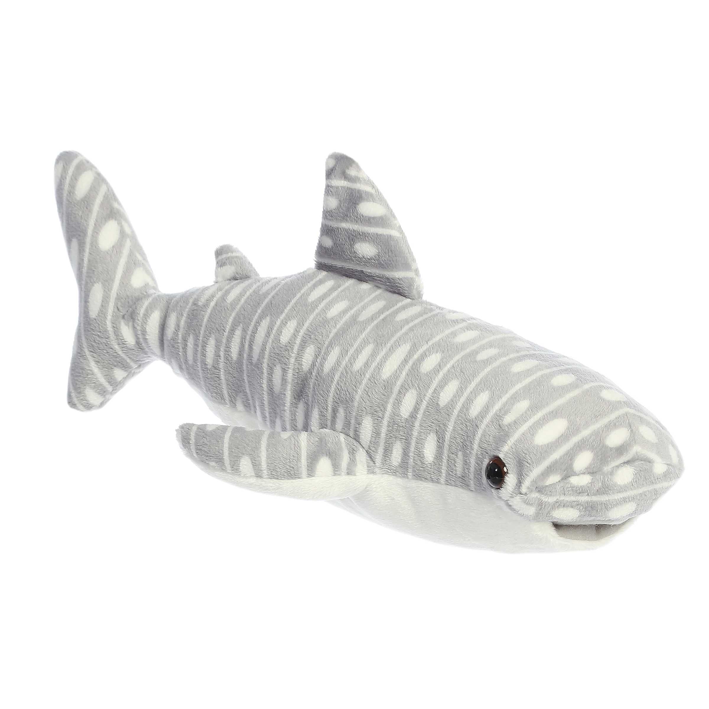 Soft, spotty Flopsies Whale Shark plush, ideal for learning about the ocean or for cuddling.