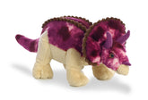 Triceratops plush from Dinos & Dragons by Aurora, purple and cream, perfect for engaging play and historical exploration.
