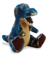 T-Rex plush from Dinos & Dragons by Aurora, featuring blue and golden hues, ideal for engaging play and dinosaur education