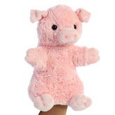 Pinky the Pig hand puppet by Aurora, crafted in soft pink fabric for fun imaginative play