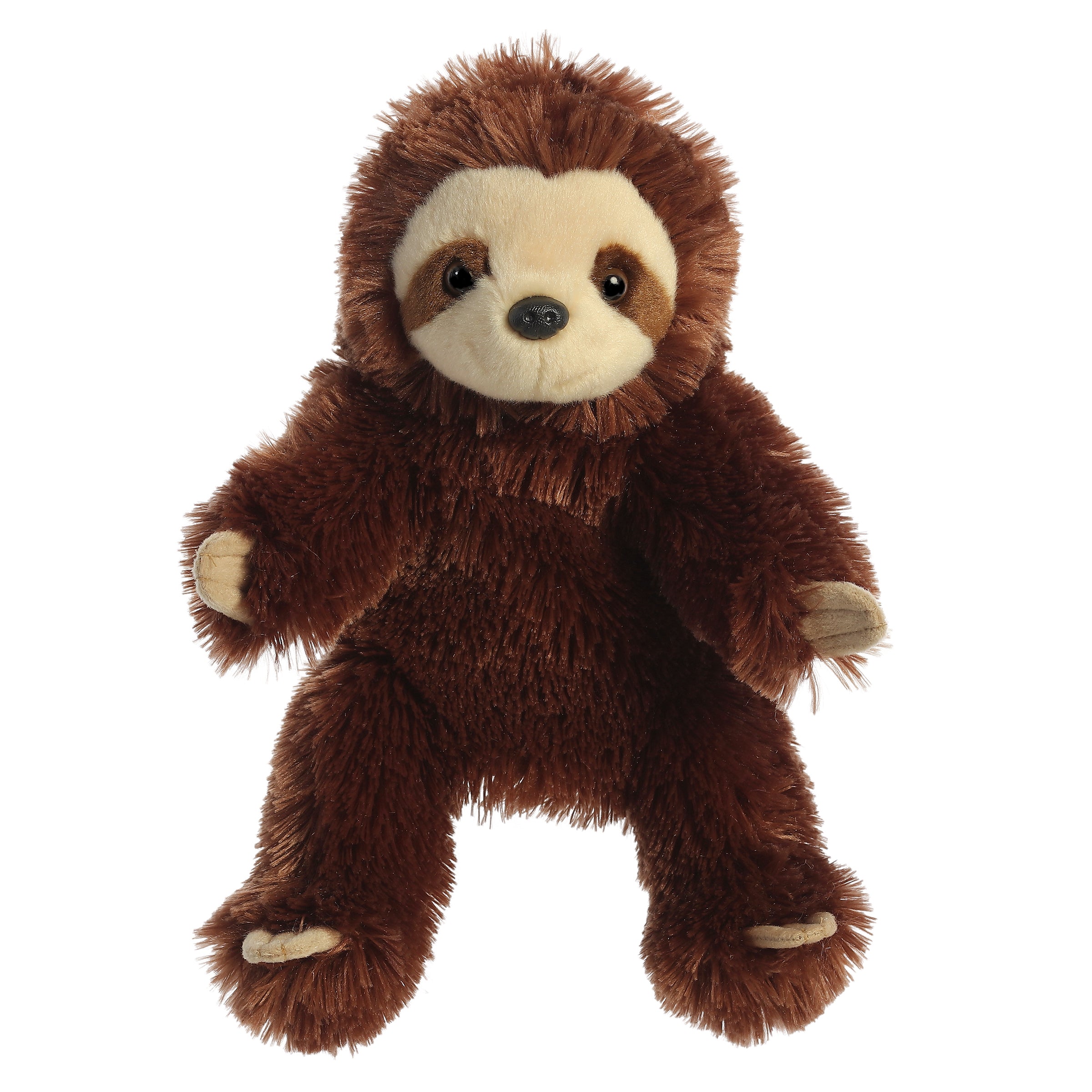 Sloth hand puppet by Aurora, with expressive eyes and lifelike features, ideal for creative storytelling and play