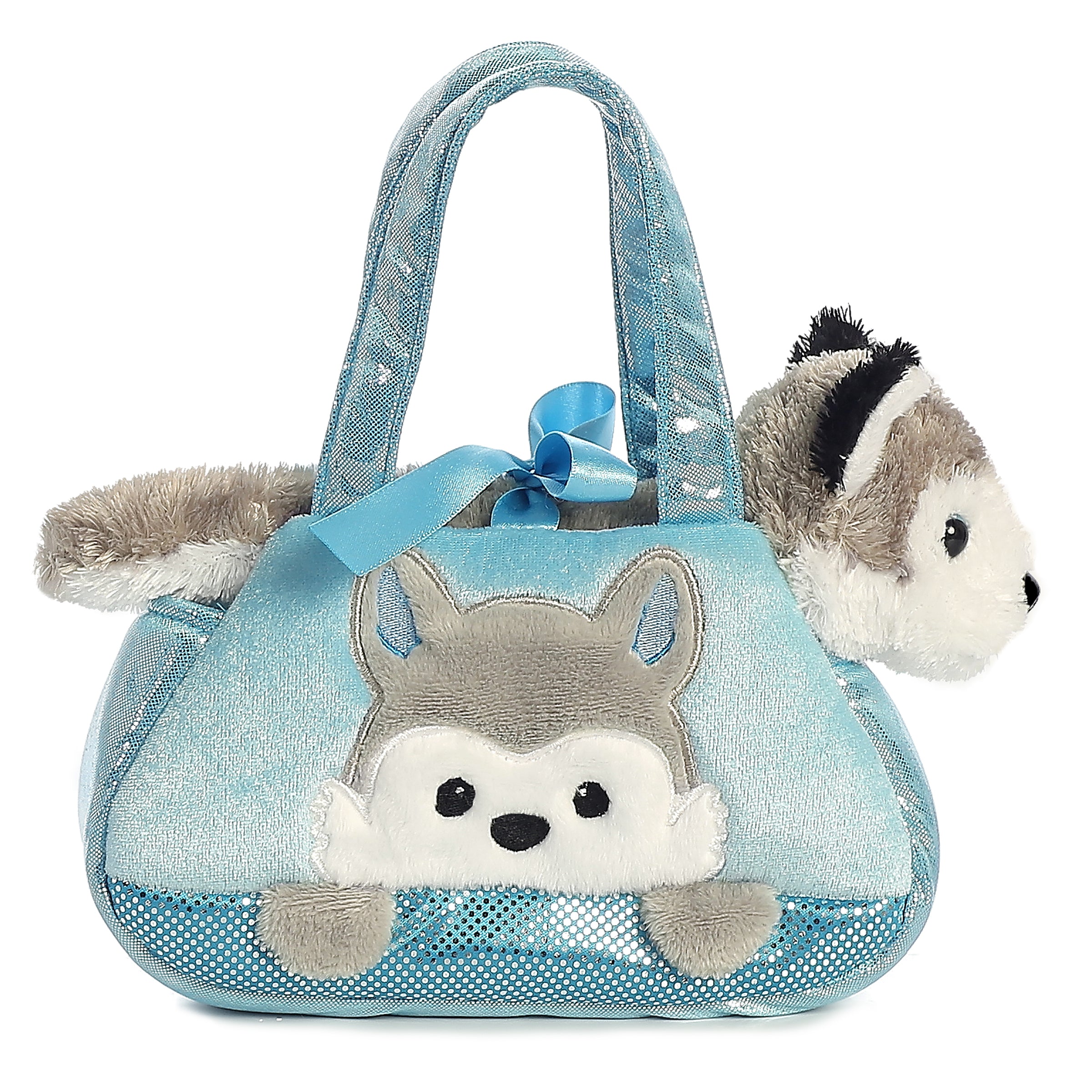 Peek-A-Boo Husky plush from Fancy Pals by Aurora, with bright eyes and soft fur