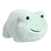 Friesia Frog from the Spudsters collection by Aurora, soft pastel blue fabric with a friendly expression