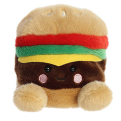 Charles Cheeseburger plush from Palm Pals, complete with a brioche bun and playful expression