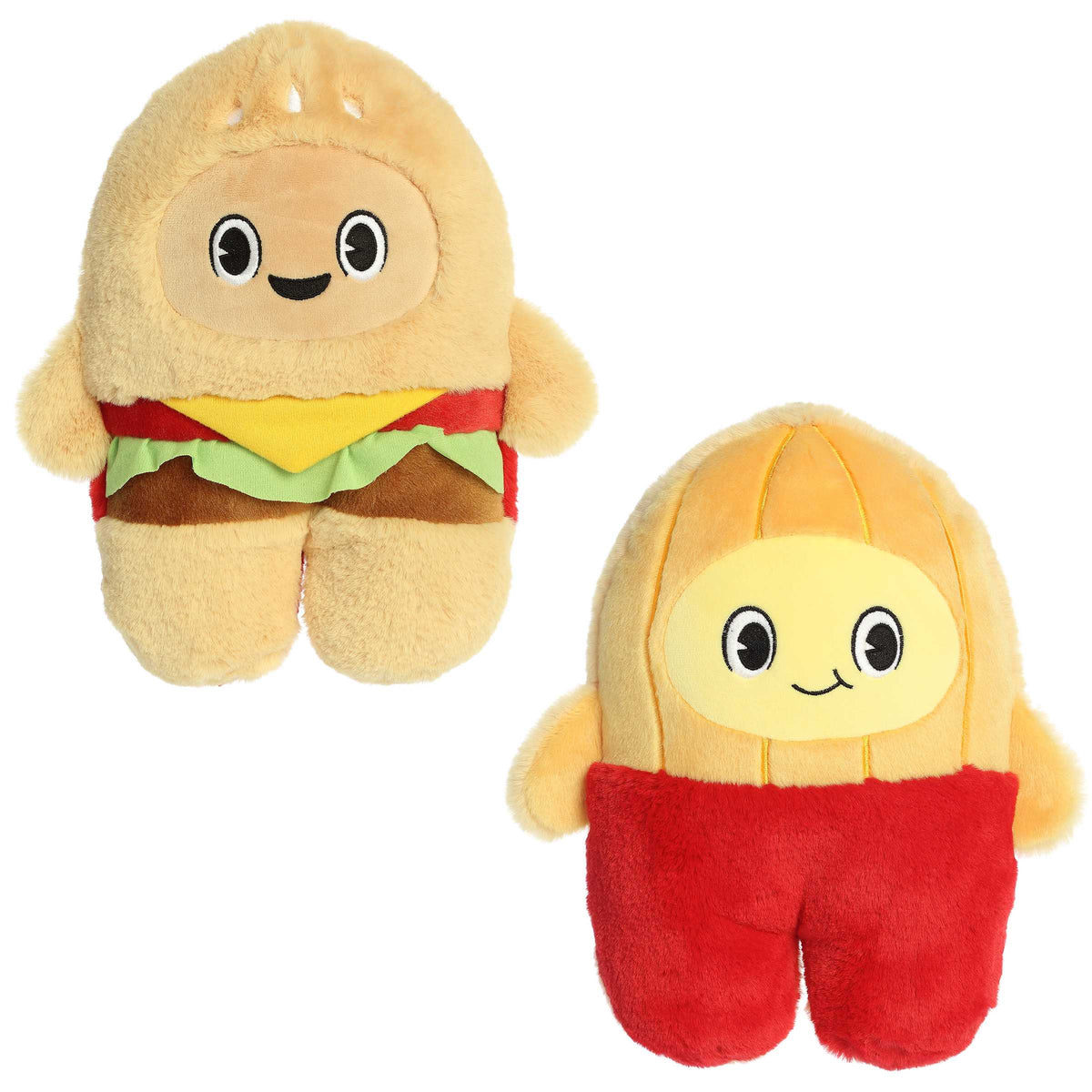 Dual Hamburger & Fries FlipOvers plush, flipping between a burger and fries, ideal for playful decor