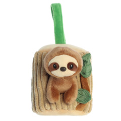 Sloth plush and Tree Trunk Nest from Hideouts, providing serene play and a touch of rainforest wonder