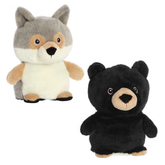 Aurora® - Eco Nation™ - Reversible Eco Pairs - 6.5" Black Bear and Wolf