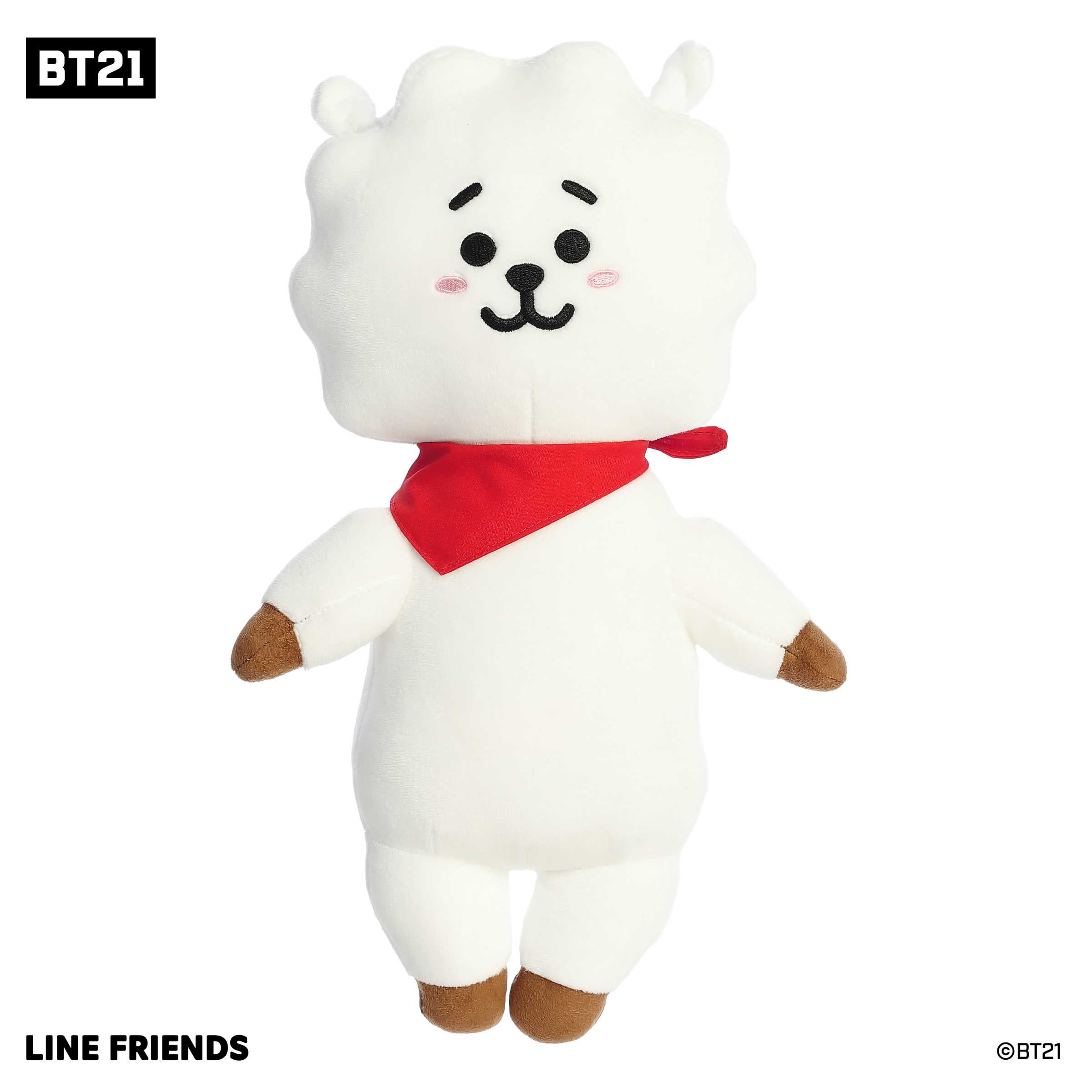 RJ from BT21 with plush white fur, a sweet expression, representing a love for cooking and nurturing vibes.