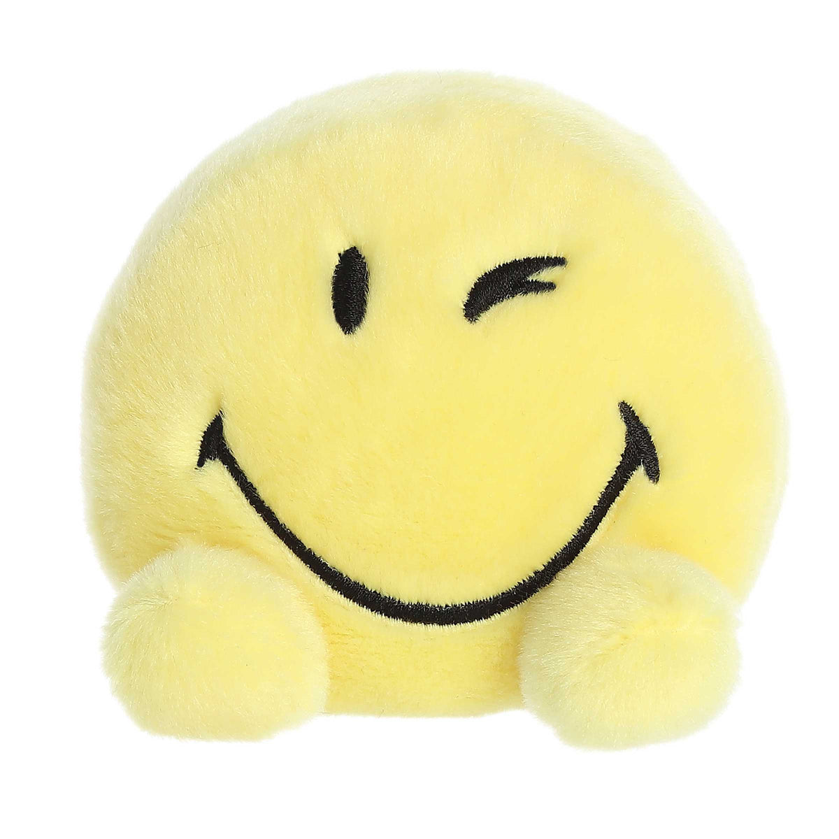 SmileyWorld Wink plush, a yellow circle with a playful wink and big smile