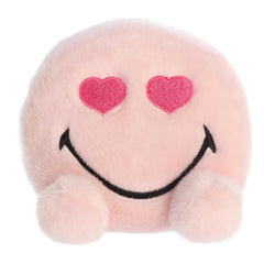 SmileyWorld Heart Eyes plush, pink with heart-shaped eyes and a big smile