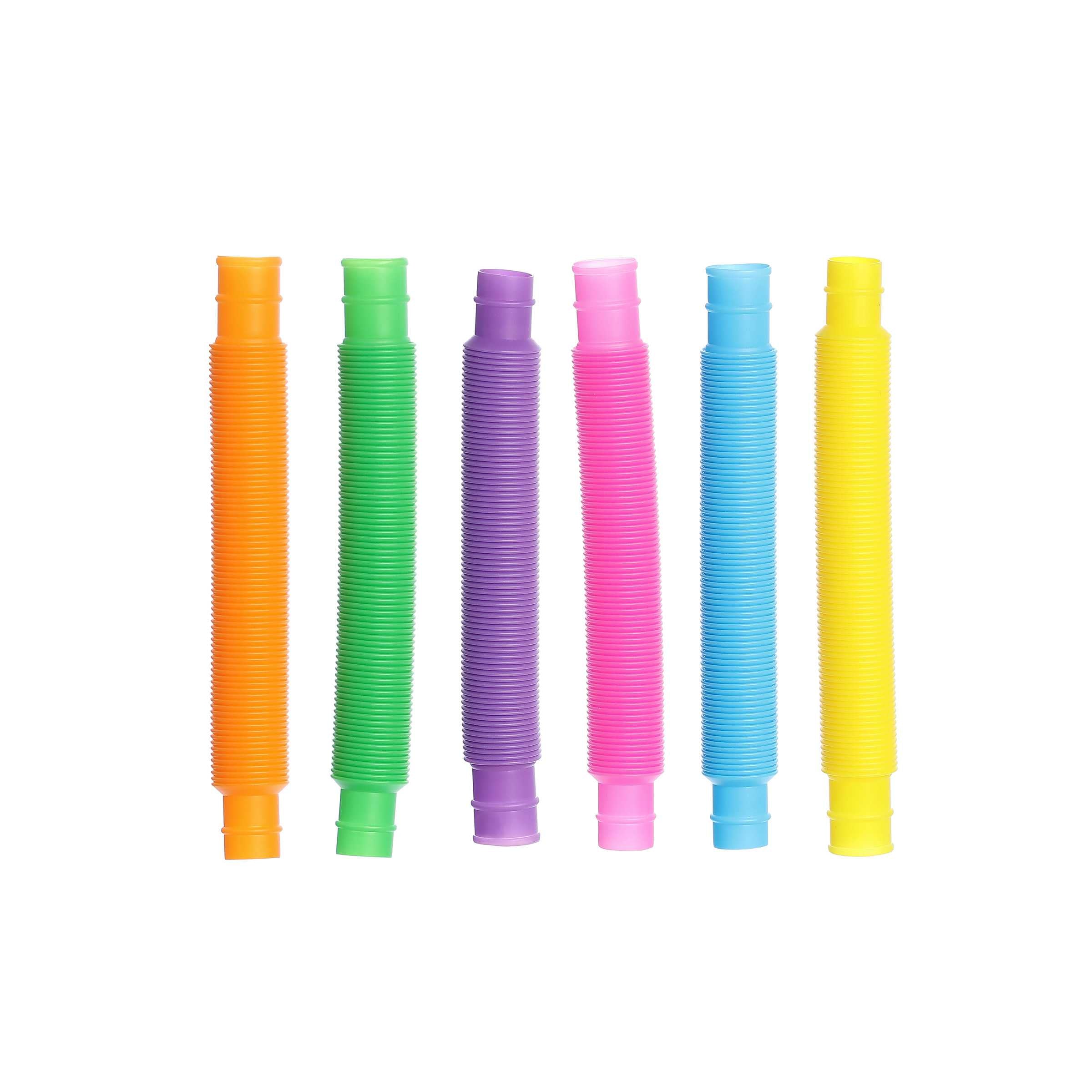 Pop Tubes by Aurora Toys, stretchable and connectable sensory toys that are collapsable too
