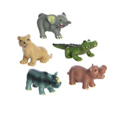 Safari animal figures for toddlers, robust and engaging, with a bag for easy storage.