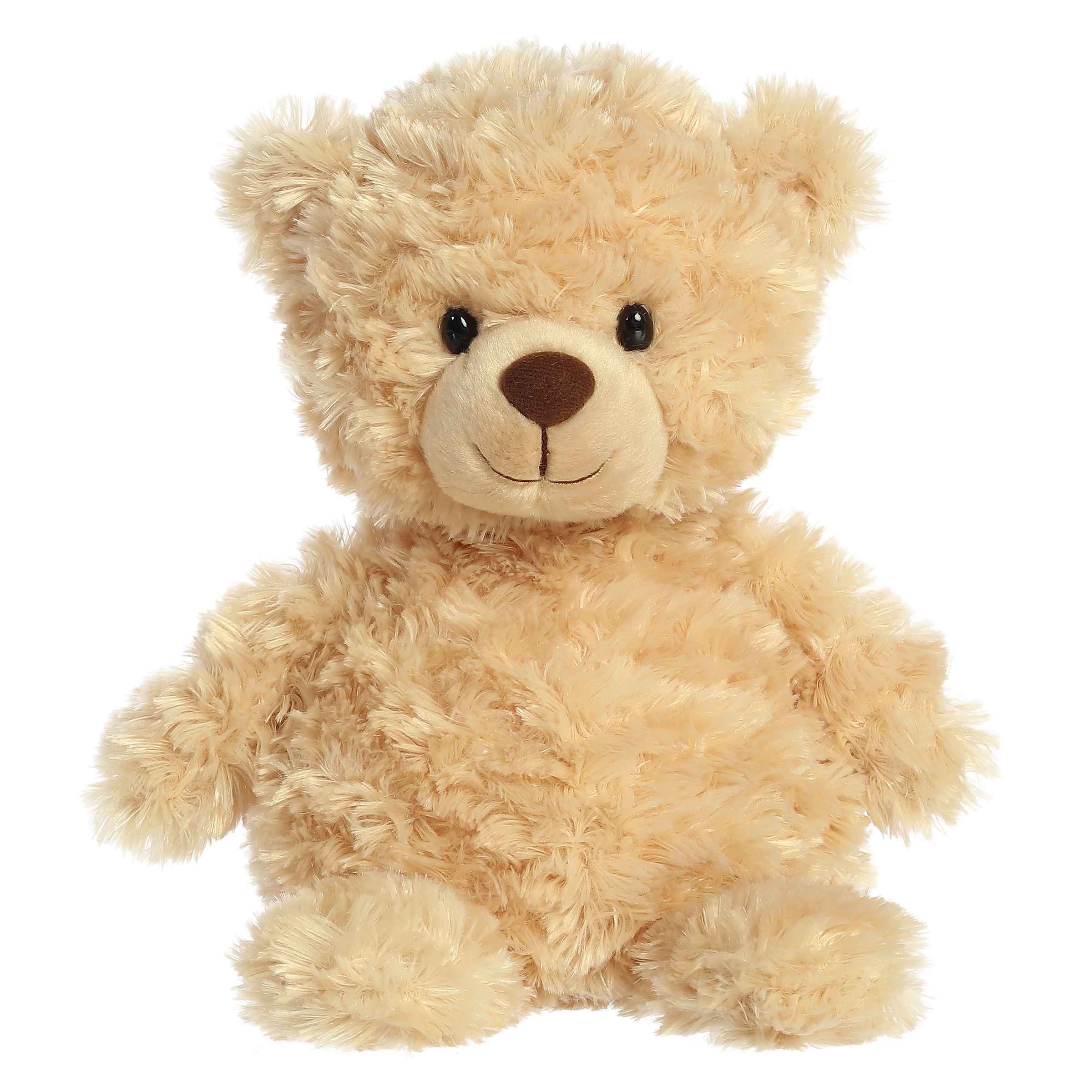 Golden honey-hued plush bear, Honey Tummy Bear, crafted for comfort and lasting affection.