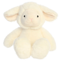 A lamb plush toy from Aurora with soft neutral fur and a softly weighted body.
