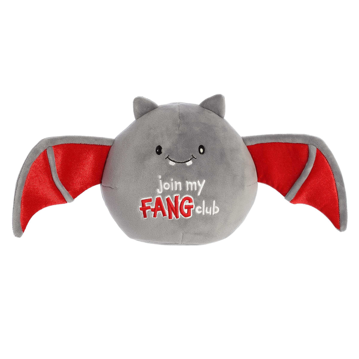 Fang Club Bat plush from Aurora's Just Sayin', durable and snuggly with witty 'join my FANG club' embroidery.