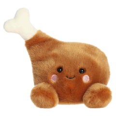 Round drumstick plush with a smiling face and fits in the palm of your hand.