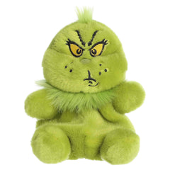 Green Grinch plush with a cheeky mischievous expression