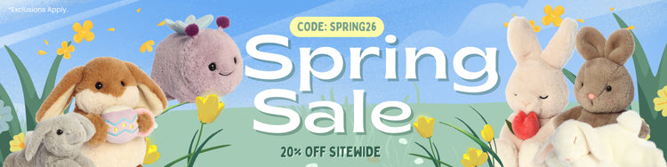 A long banner featuring Aurora Spring Plush Collection and the 2026 Spring Sale information including using code SPRING26 to enjoy 20% OFF sitewide.
