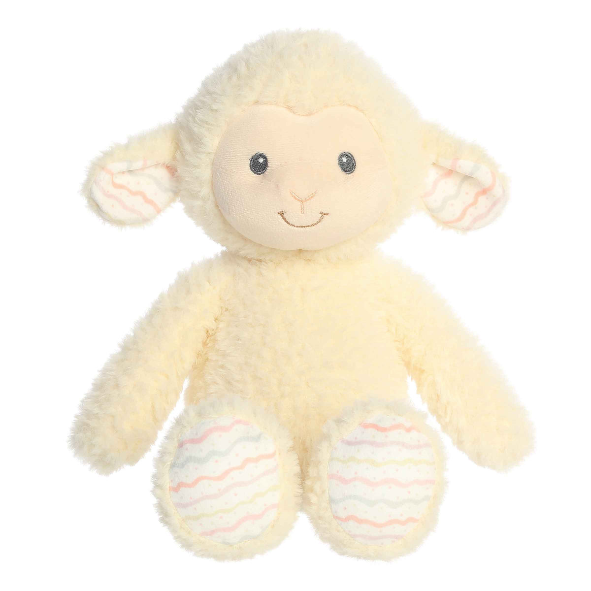 Soft, comforting Lovelee Lamb plush, baby-safe and perfect for enriching a child's sensory experience.