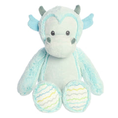 Soft and safe light blue Dane Dragon plush, ideal for nurturing sensory development!