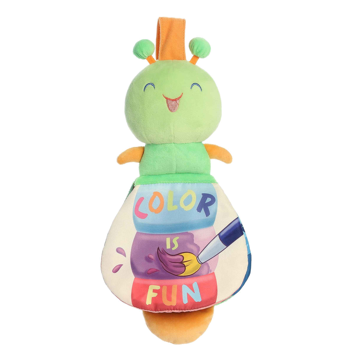 Interactive Color Is Fun caterpillar plush storybook, blending cuddly fun with vibrant learning.