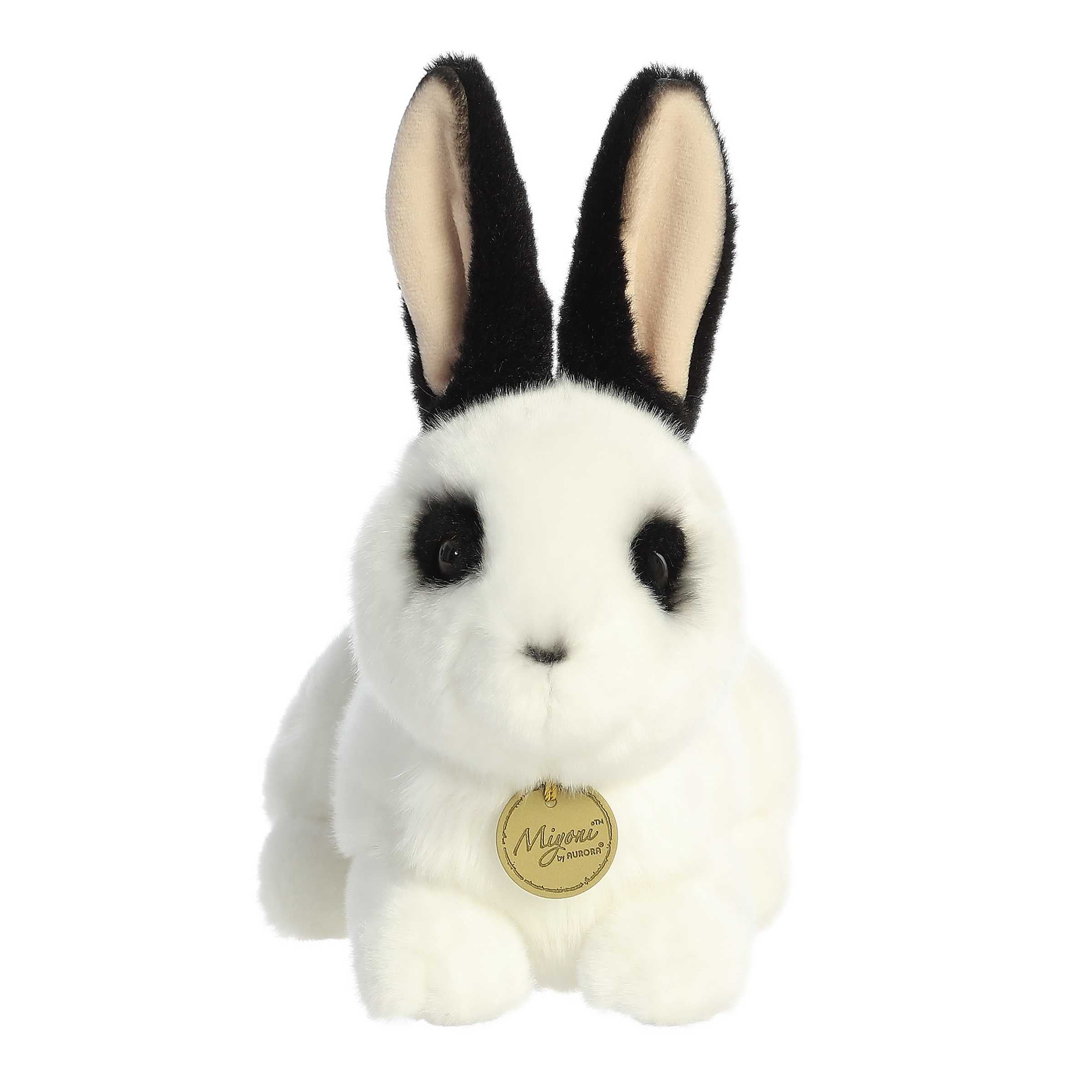 Aurora® - Miyoni® - 11" Black And White Rex Rabbit