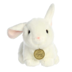 Miyoni Tots Playful Baby Bunny plush in ginger with one ear up and one down