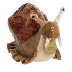 Miyoni Garden Snail plush with detailed shell pattern and textured body, crafted from eco-friendly materials