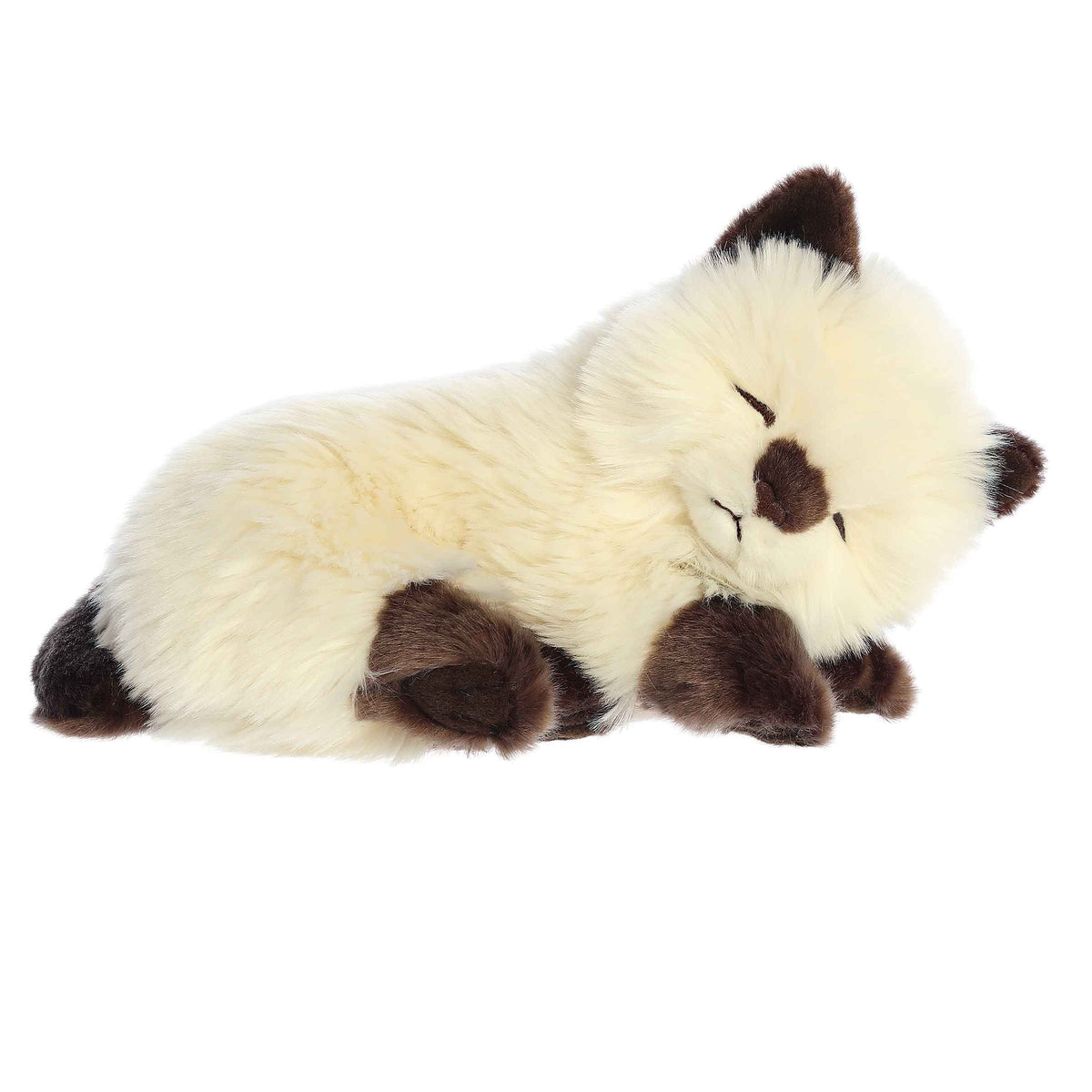 Lifelike Sleepy Himalayan Kitten plush, crafted with sustainable materials, perfect for comfort and collection.