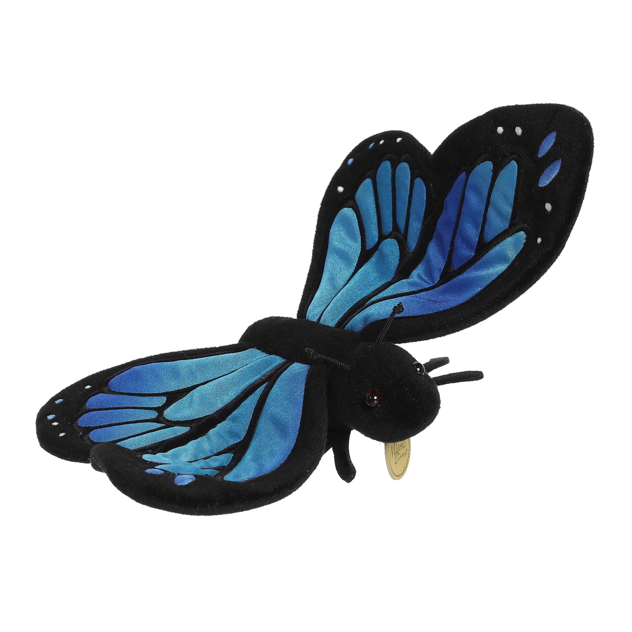 Lifelike Morpho Butterfly plush by Miyoni, made with eco-friendly materials, a great gift!