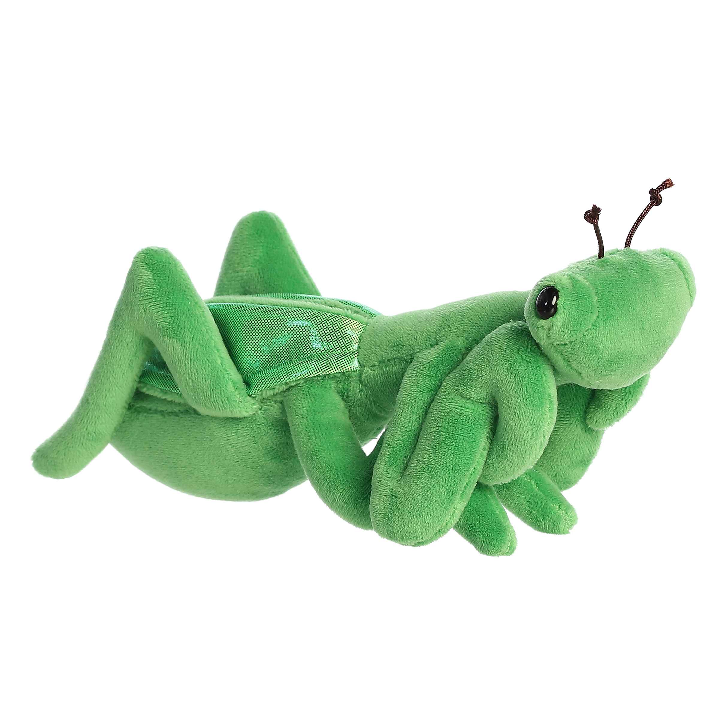 Lifelike Mia Praying Mantis plush, soft and educational, great for nurturing curiosity about nature.