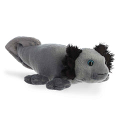 Charming black axolotl plush, meticulously crafted to inspire love for biology and conservation.