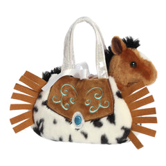 Western Fringe plush from Fancy Pals, featuring a horse in a fringed carrier with Western details