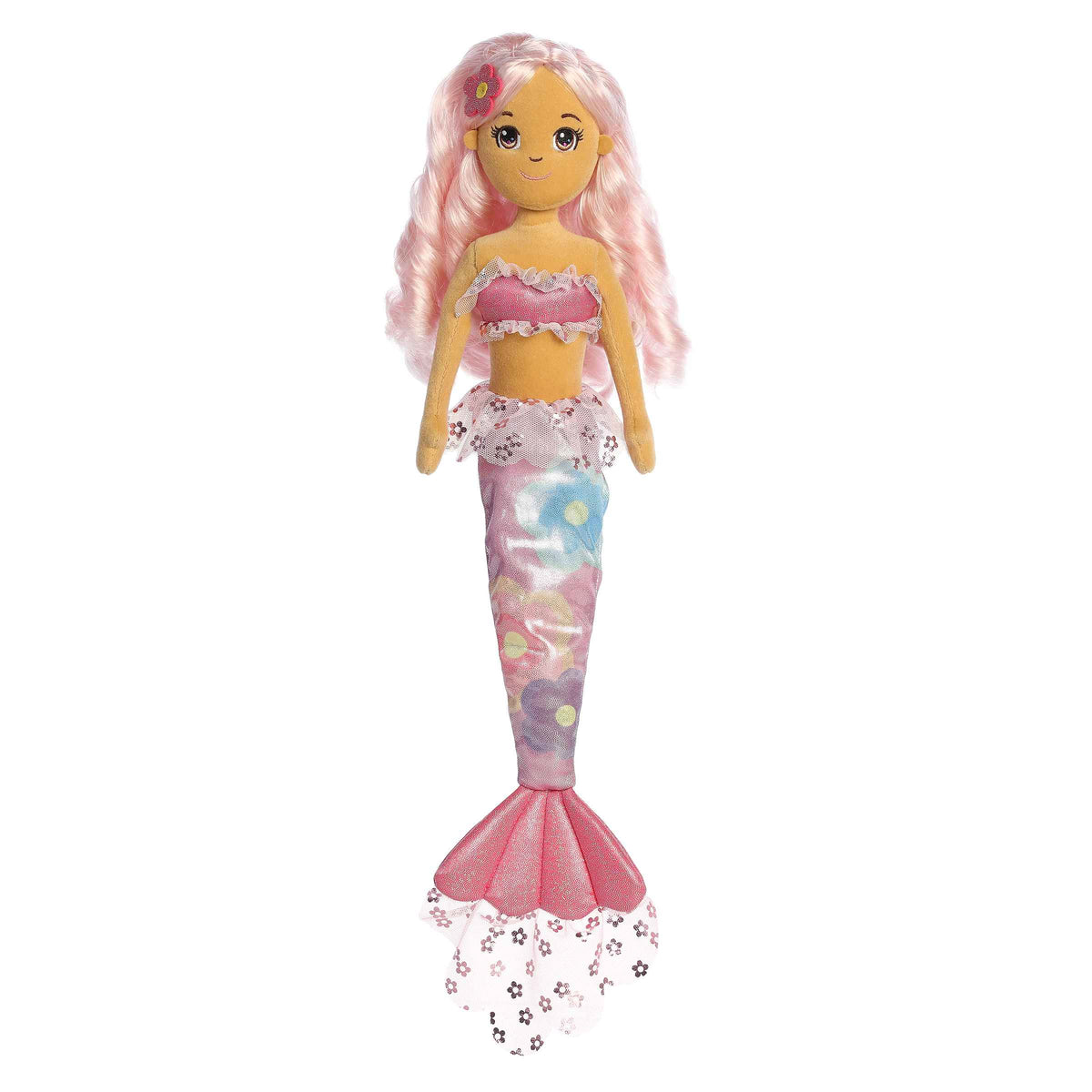 Floral Sparkles - Lily mermaid from Sea Sparkles, with yellow hair and a pastel-pink tail