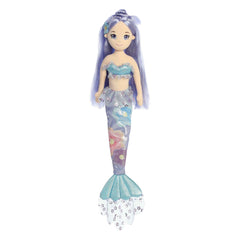 Floral Sparkles - Ivy mermaid from Sea Sparkles, showcasing lavender hair and a floral-patterned tail