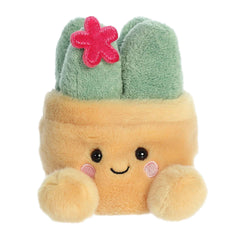 Seyla Succulent plush from Palm Pals, with tan pot, green succulent, pink flower