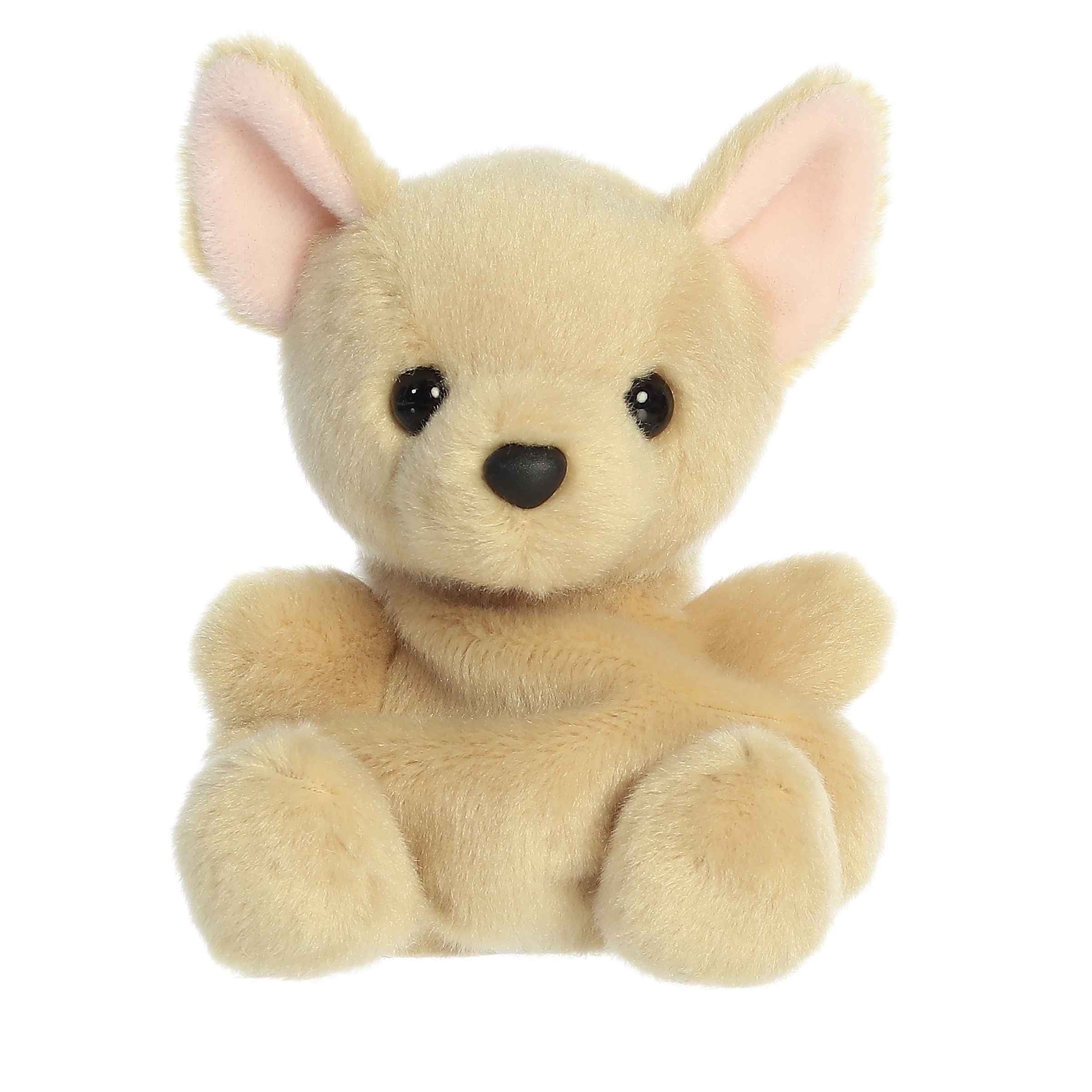 Plush toy of a golden Chihuahua in the Palm Pals collection with large ears and expressive eyes.