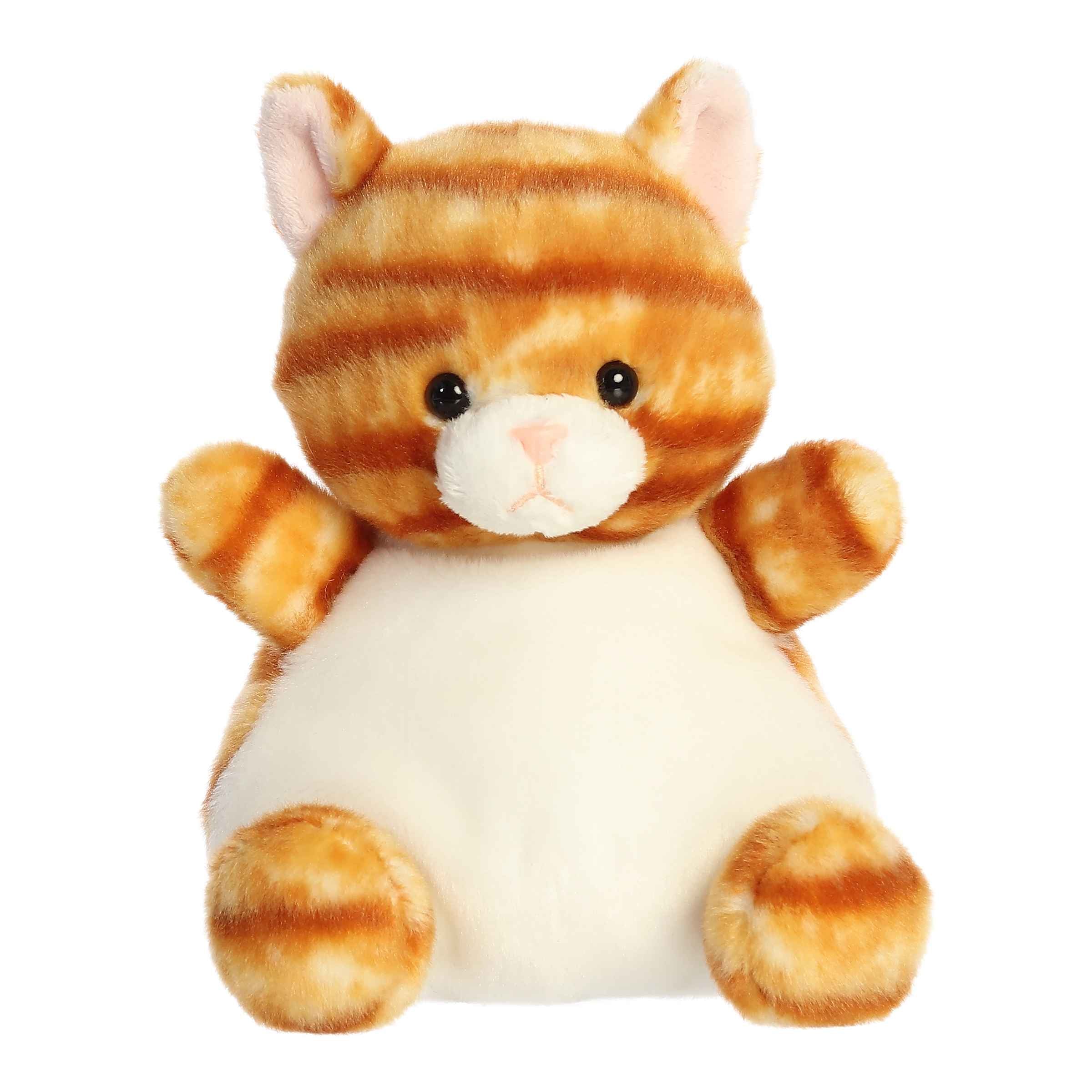 Larger plush toy of a striped orange tabby cat in the Palm Pals collection, with a soft expression and cuddly form.