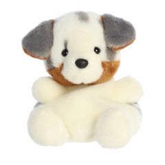 Sydney Aussie plush, Australian Shepherd with snowy white and grey fur, large floppy ears.