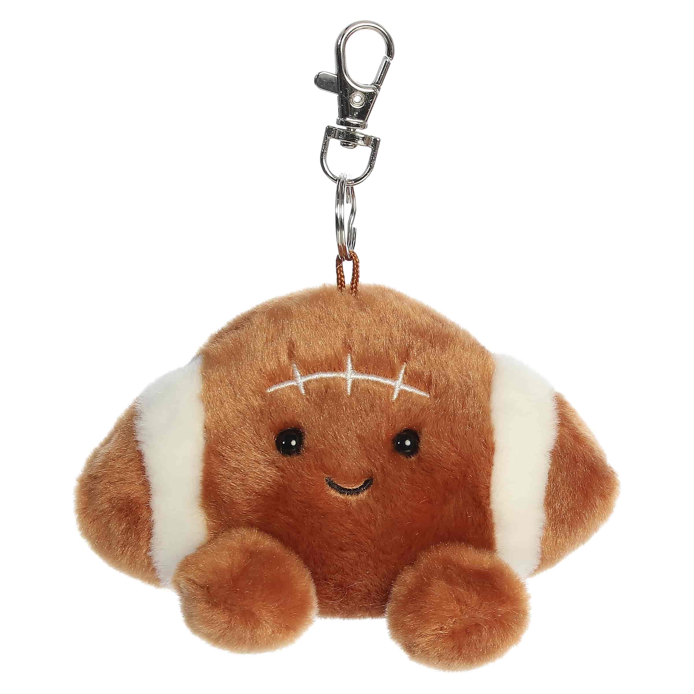 Football Clip-On from Palm Pals, featuring a rich brown football design with white stitching
