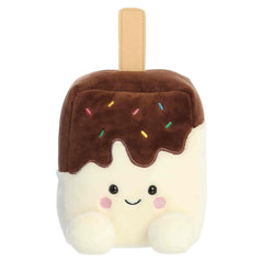 Dolce Ice Cream Bar plush, large white bar with chocolate drip, sprinkles, and wood stick, from Palm Pals.
