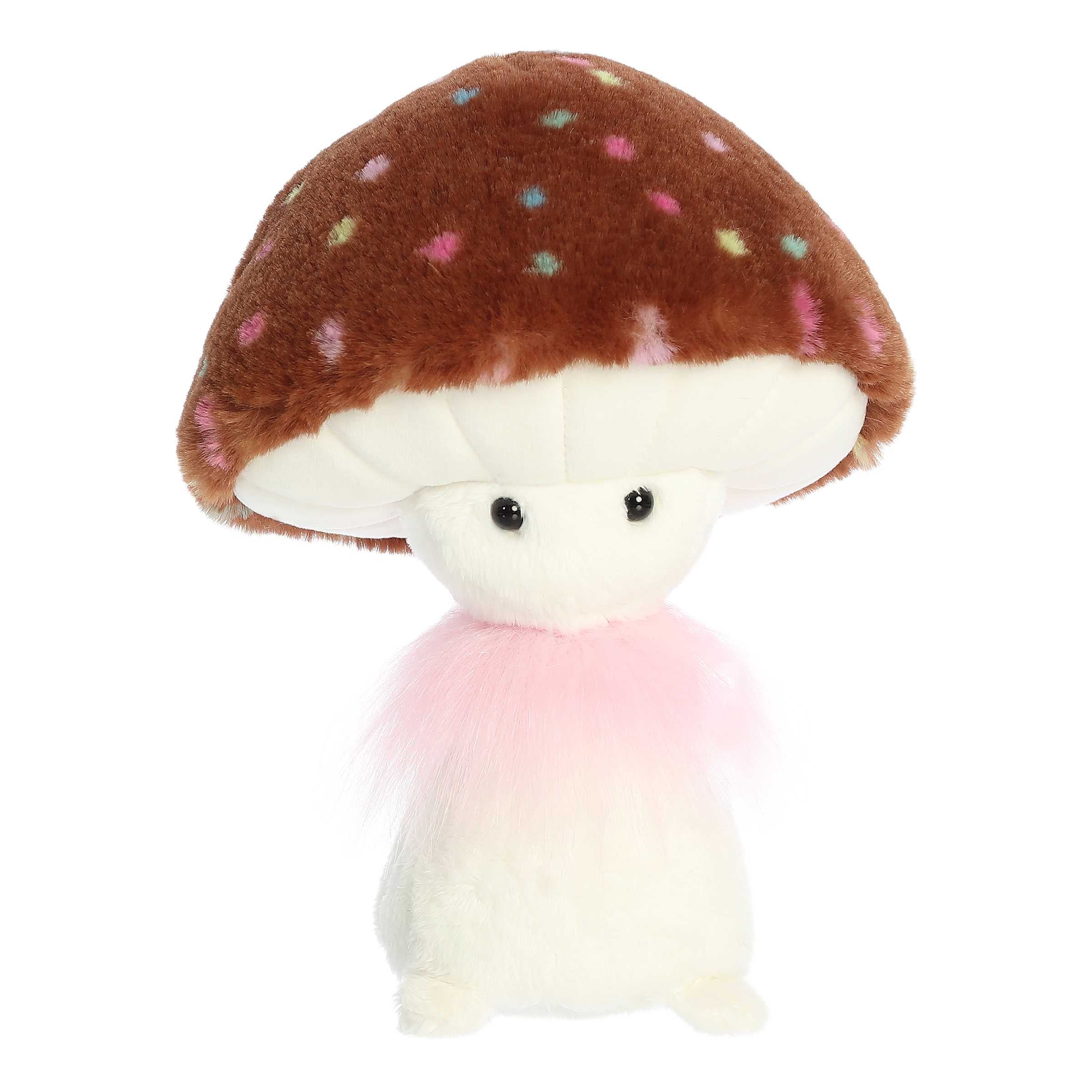 Vanilla Cupcake mushroom plush from Fungi Friends, with a colorful cap and pink frills!