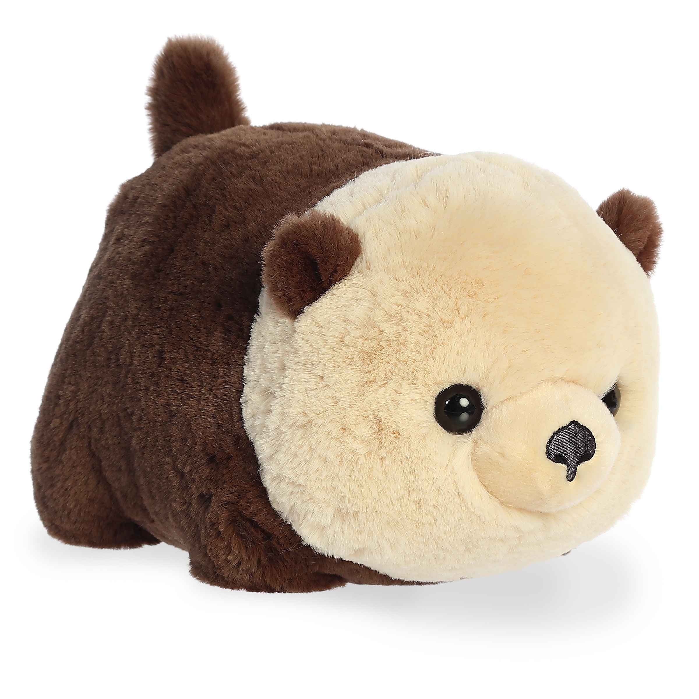 Saoirse Sea Otter plush from Spudsters, soft light and dark brown fur, endearing features, cuddly