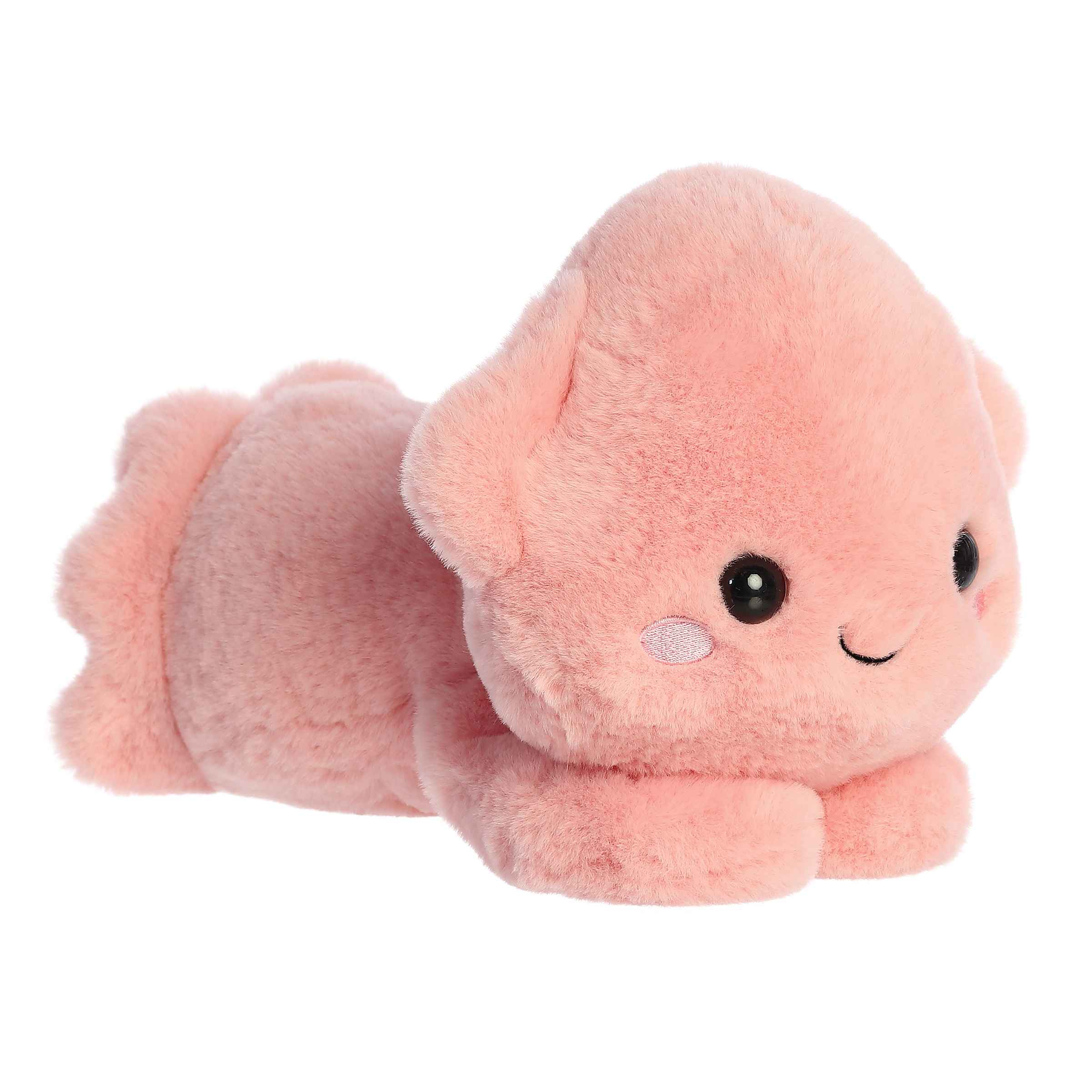 Skyler Squid plush from Too Cute Collection, pastel pink, big shiny eyes, super cuddly