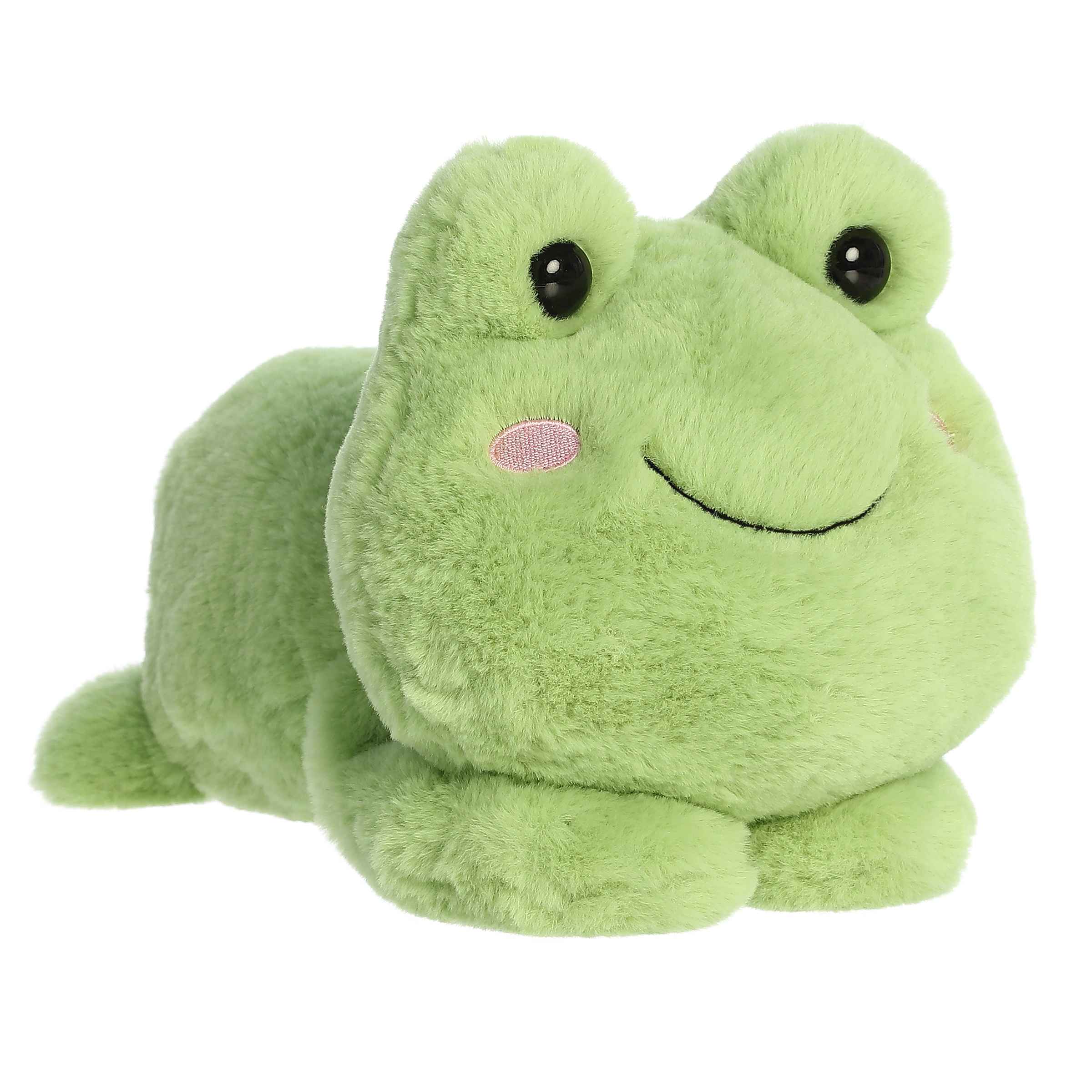 Fovo Frog plush from Too Cute Collection, vibrant green, cheerful face, perfect for naps