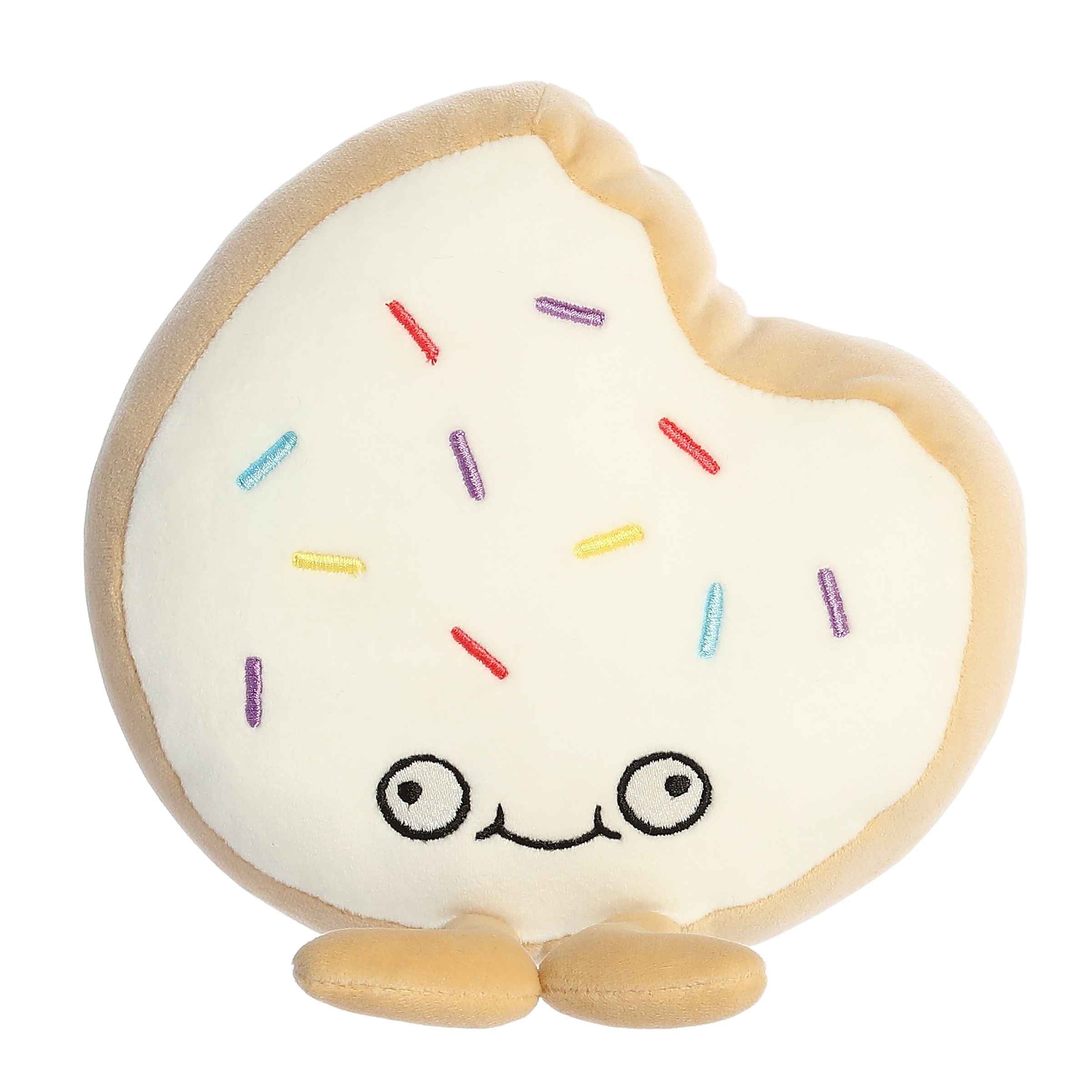 Shura Sugar Cookie plush from Wackadoodles, featuring a white cookie design with colorful sprinkles