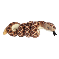 Diamondback Rattlesnake plush from Wrist Wranglers, featuring realistic brown diamond patterns