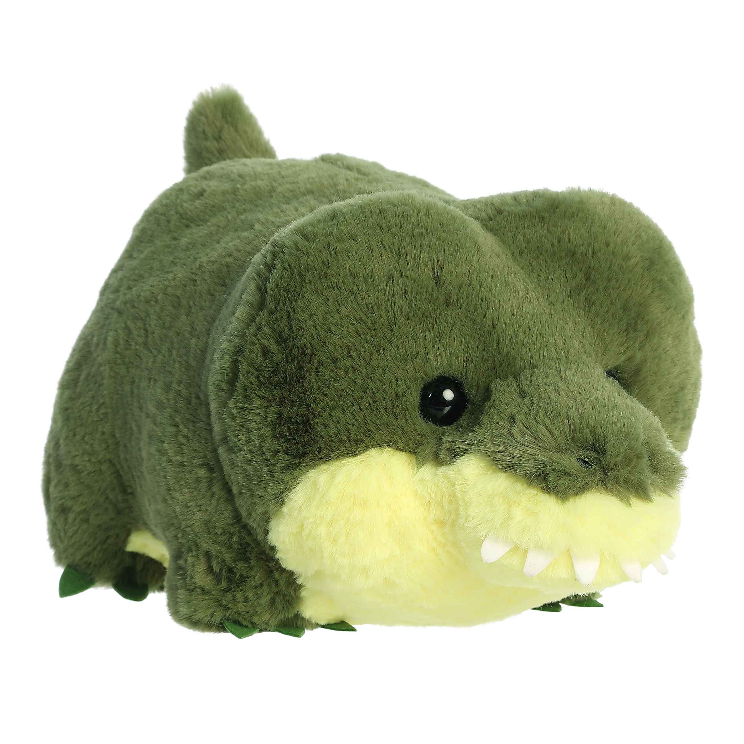 Plush toy of a potato-shaped Alligator in the Spudsters collection with a smooth green body and playful gator snout.