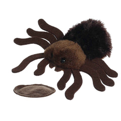 Plush toy of Jumpin' Tarantula from the Shoulderkins collection with fuzzy legs and a magnetic base.