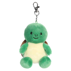 Honu Sea Turtle clip-on plush, green shell with cream underside and silver clip, from Palm Pals.